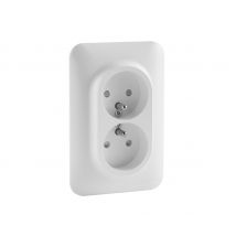 Double Prise 2p+t Blanc Ovalis - Schneider Electric - Bricoman