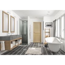 Bloc-porte Plaqué Chêne 3 Panneaux Poussant Droit H.204 X L.83 Cm - Gimm