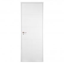 Bloc-porte Milan Prépeint Larg.83 Cm Poussant Gauche Pleine Huiss.90 Mm