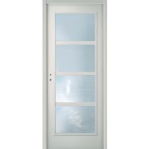 Bloc-porte Isoplan Prépeint Larg.83 Cm Poussant Gauche Alvéolaire Vitrée Huiss.88 Mm