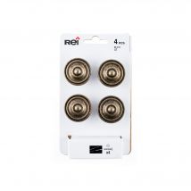 Lot 4 Boutons Zamak Vieux Laiton D35mm - Bricoman