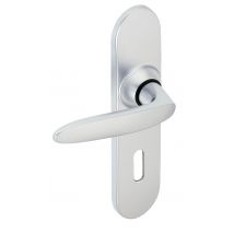 Ensemble Poignées De Porte Sur Plaque Entraxe 165 Mm Chrome Velours Clé L Jazz Zamak - Vachette - Bricoman