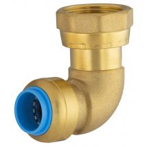 Raccord Coude Femelle Écrou Libre F.20x27(3/4'') Universel Cuivre / Multicouche / Per Automatique Diam.16 Mm - Tout Push - Tecnomat