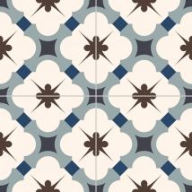 Carrelage Sol Intérieur Effet Carreau De Ciment L.33,15x L.33,15cm - Grace Blue - Bricoman