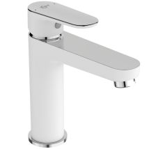 Mitigeur Lavabo Bec Médium - Blanc Et Chromé - Tyria