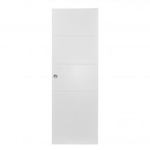 Porte Coulissante Seule Milan Laquée Larg.93 Cm Pleine Entaillée