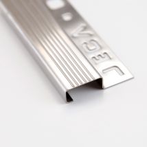 Nez De Marche Carrelage Ep.10 Mm Inox Brossé Mat Gris L.2,50 M