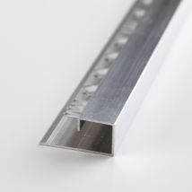 Profilé De Finition Carrelage Carré Ep.18 Mm Aluminium Satiné Gris L.2,50 M