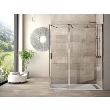 Déflecteur De Douche À L'Italienne Chromé Verre Trempé L.40 X H.200 X Ep.8 Mm Antibes