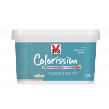 Peinture Intérieure Multi-supports Acrylique Satin Bleu Atol 2,5 L - V33 Colorissim