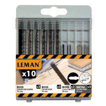 10 Lames De Scie Sauteuse 8 Bois + 2 Metal - Leman - Bricoman
