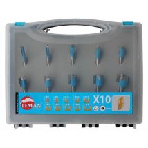 Lot De 10 Mèches Défonceuse Carbure D.8 Mm 25hm Queue De 8 Mm - 428.700.10 Leman - Tecnomat