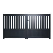 Portail Aluminium Tilleul Gris Ht 1.39x3.56m