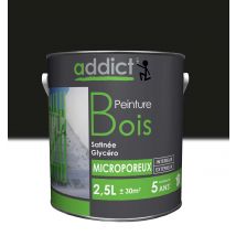 Peinture Bois Glycéro Int/ext Noir 2,5 L - Addict