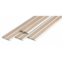 Lot De 4 Panneaux Décoratifs Imitation Tasseaux Chêne Naturel/blanc 260 X 9,5 Cm