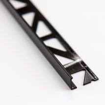 Profilé De Finition Carrelage Équerre Ep.10 Mm Aluminium Laqué Brillant Noir L.2,50 M