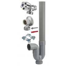 Kit Siphon Machine À Laver Sortie Horizontale Avec Applique Et Robinet 15 X 21 (1/2") - 20 X 27 (3/4")