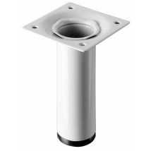Pied De Meuble Rond En Acier H.10 Cm Diam.3 Cm Blanc - Hettich - Bricoman