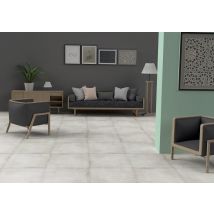 Carrelage Sol Intérieur Effet Béton L.45,70x L.45,70cm - Calia Gris