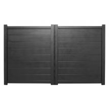 Portail Aluminium Coulissant Clermont Noir H.1,8 X L.4 M