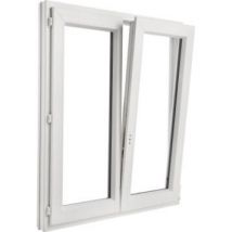 Fenêtre Pvc H.155 X L.100 Cm Oscillo-battant 2 Vantaux Blanc