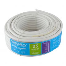 Câble Coaxial 17 Vatc/ph/a Triple Blindage En Couronne De 25 Mètres - Blanc - Sedea - 032725 - Bricoman