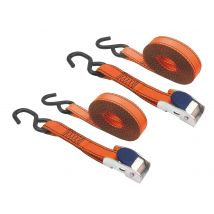 Sangles D'Arrimage À Boucle De Serrage Long. 2,5 M Orange Lot De 2