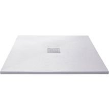 Receveur De Douche Extra-plat L.80 X L.80 Cm Ep.2,5 Cm Résine Blanc Senstures