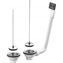 2 Bonde Évier Gres Ø84 Avec Trop Plein - Bricoman