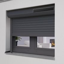 Volet Roulant Solaire Aluminium Gris 135x120 Cm