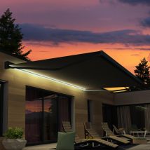 Store Banne Motorisée À Led - L. 6 X Prof 3.5 M, Gris - Alesia