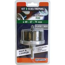 Kit 3 Scies Scie Cloches Amovibles Diam.60/67/74 Spécial Spot Encastrable