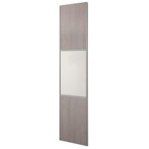 Porte De Placard Coulissante - 1 Vantail Décor Chêne Cendré Partitionné Miroir 10x600x2500mm