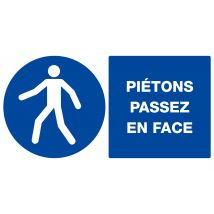Panneau Piétons Passez En Face L.330xl.200 Mm