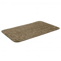 Tapis De Bain Microfibre Galet Taupe L.50 X L.80 Cm