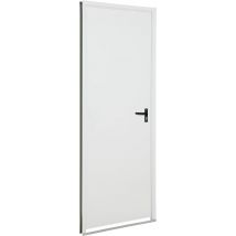 Porte De Service En Acier Blanc Poussant Gauche H.200 X L.89 Cm