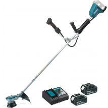 Makita Débroussailleuse Batterie 36v Sans Fil - 2x 18v + 2 Bat. 3ah + Chargeur Dur365urf2 Électrique Brushless - Bricoman