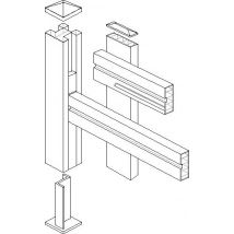 Platine Métallique Poteau Pvc 80 X 80 Mm