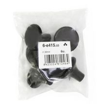 Lot 6 Boutons Rond Plastiq Noir D30mm - Bricoman