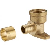 Raccord Coude Applique Femelle F.15x21(1/2'') Per À Glissement Diam.12 Mm - (lot De 2) - Tecnomat