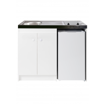 Kitchenette Blanche 120 Cm Plaque Vitro