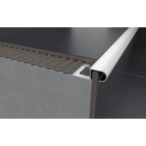 Nez De Marche Carrelage Ep.13 Mm Aluminium Brillant Gris L.2,50 M