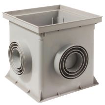 Regard Et Réhausse Pvc Gris Pré-percé 30 X 30 Cm