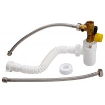 Kit Groupe De Sécurité Droit Téflon Pour Eau Dure + Siphon + Flexibles + Téflon