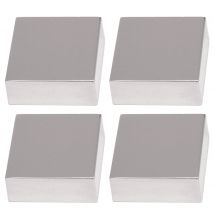 Fixations Miroirs Carrées Chromées Lot De 4