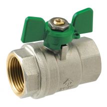 Vanne À Sphère Nf Passage Intégral Manette Papillon Femelle / Femelle 20 X 27 (3/4")