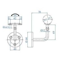 Support Inox 316 Main Courante 90°
