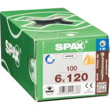 Vis Construction Bois In.force Acier Zingué Diam. 6 X 120 Mm Boîte De 100 - Spax - Bricoman