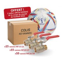 Pack 40 Vannes A Sphere Mâle-femelle 15 Vannes 15/21 - 15 Vannes 20/27 -10 Vannes 26/34 + Ballon Adidas Offert