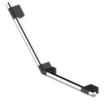 Barre D’appui Coudée 135° Onyx Duo Black 450 X 450 Mm - Akw